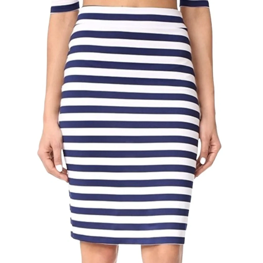 Susanna Monaco Revolve Sachi Blue&‎ White Stripe Inkwell Skirt